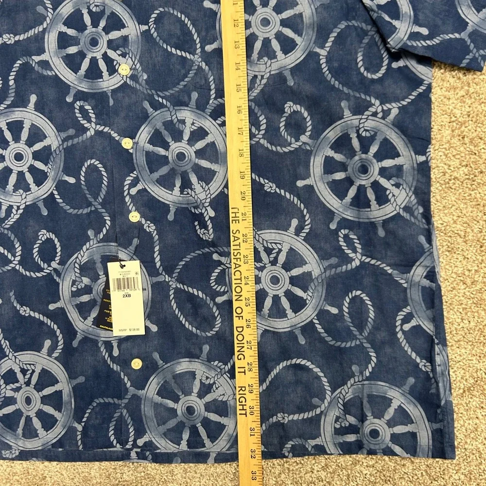 NWT Polo Ralph‎ Lauren Cotton Linen Printed Camp Shirt Men Size 2XB Nautical